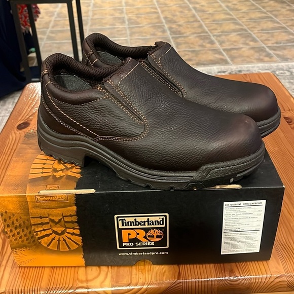 Timberland Pro Brown Slip Resistant Loafers new w/box size 10